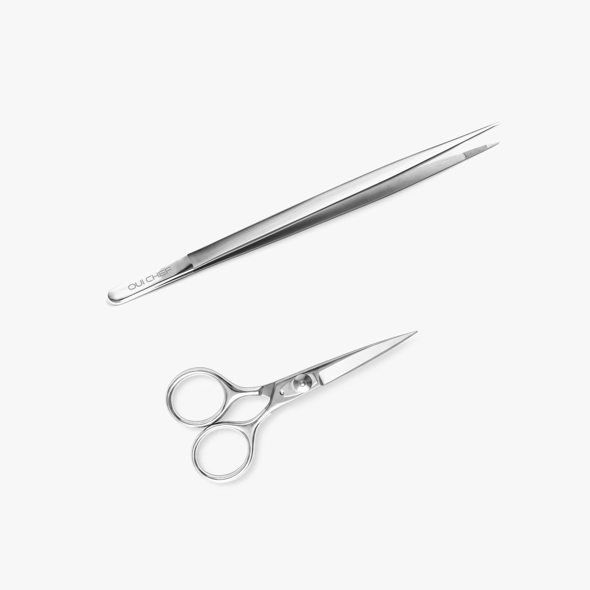 FineTouch Medium Chef's Tweezers & Gloss-Top SuperSharp Scissors