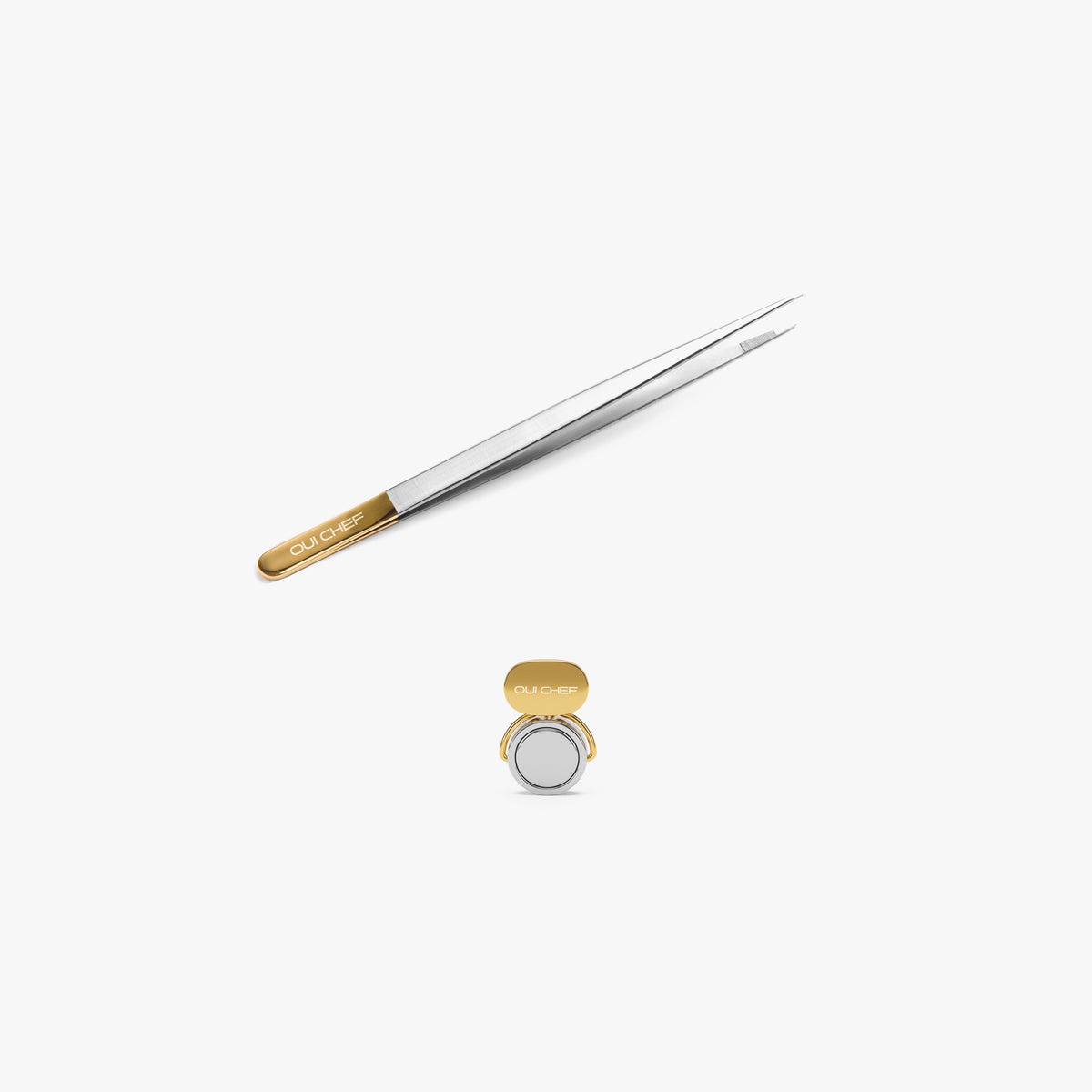 FineTouch Small Chef's Tweezers & HoldFast Magnetic Chef’s Clip