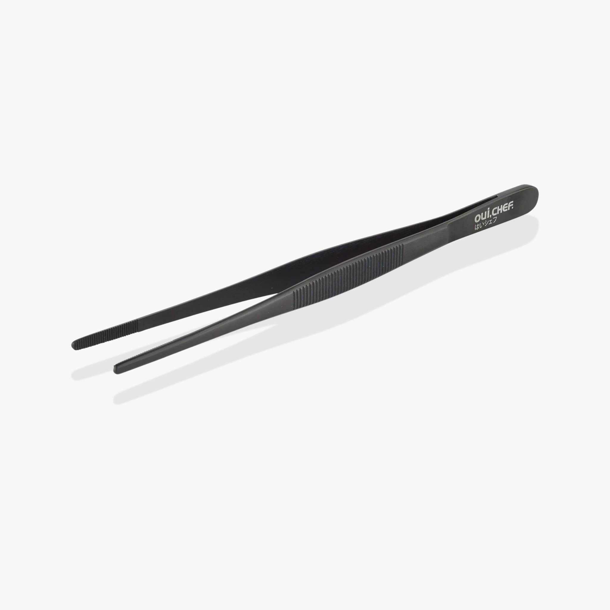 oui chef cooking kitchen tweezers black 20cm straight