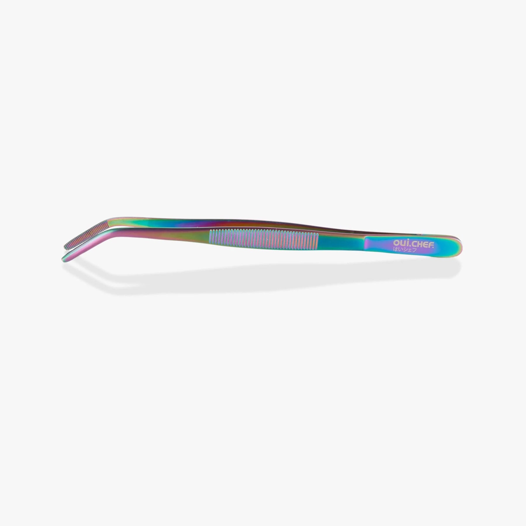 oui chef cooking kitchen tweezers oil slick 20cm angled tip