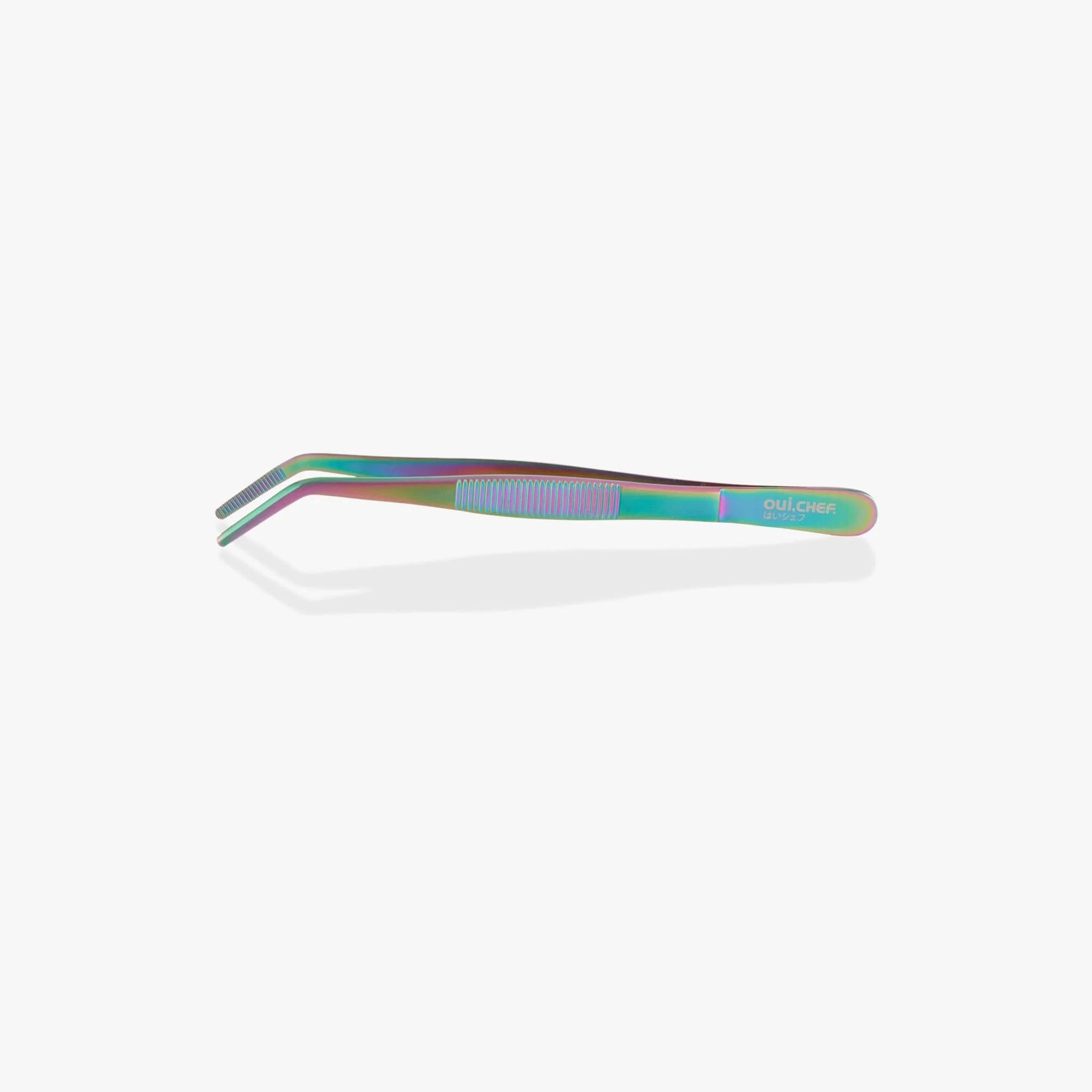 oui chef kitchen cooking tweezers oil slick 14cm angled tip side